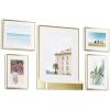 Umbra Matinee Gallery Picture Frame 5 Pack Set, 4×6, 5×7, 8×10, Brass