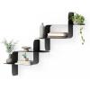 Umbra Montage Floating Wall Shelf, Metal, Set of 2, White(Black)
