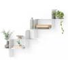 Umbra Montage Floating Wall Shelf, Metal, Set of 2, White(White)