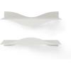 Umbra Surf Shelf Set of 2 – Sand Metal Floating Shelves for Wall Storage & Décor, Modern Wave Design, 100% Steel, Holds 15 lbs. Each, Easy Installation Shelving for Bedroom, Living Room & Office(Sand)