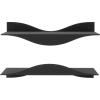 Umbra Surf Shelf Set of 2 – Sand Metal Floating Shelves for Wall Storage & Décor, Modern Wave Design, 100% Steel, Holds 15 lbs. Each, Easy Installation Shelving for Bedroom, Living Room & Office(Black)