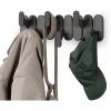 Umbra Tempo Wall Hook – Modern 6-Hook Coat & Towel Rack, Recycled ABS/Wood Fiber, Sand (Beige), Easy Mount Entryway Organizer(Black)
