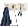 Umbra Tempo Wall Hook – Modern 6-Hook Coat & Towel Rack, Recycled ABS/Wood Fiber, Sand (Beige), Easy Mount Entryway Organizer(Sand)