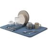 Umbra UDRY Rack and Microfiber Dish Drying Mat-Space-Saving Lightweight Design Folds Up for Easy Storage, Mini, Charcoal(Slate Blue)