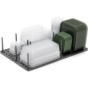 Peggy Kitchen Drawer Cupboard Organizer Tray – Adjustable Storage System For Food Containers, Cookware, Serveware, Utensils and More, Large, Grey(Grey)