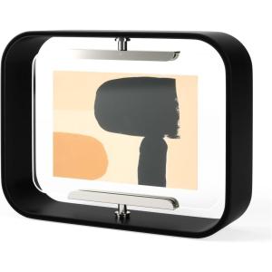 Umbra Bellwood 4×6 Desk Picture Frame – Double Sided Rotating Wooden Photo Frame with 360-Degree Pivot, Tabletop Display for Portrait or Landscape Photos – Black(Black)
