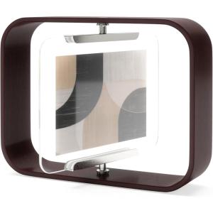 Umbra Bellwood 4×6 Desk Picture Frame – Double Sided Rotating Wooden Photo Frame with 360-Degree Pivot, Tabletop Display for Portrait or Landscape Photos – Black(Aged Walnut)