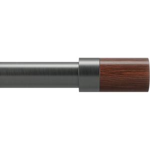 Umbra Blok Modern 1 Curtain Rod, Includes 2 Matching Finials, Brackets & Hardware, 36 to 72-Inch, Gunmetal(Gunmetal)