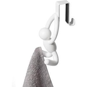 Umbra Buddy Space-Saving Over The Cabinet Storage Hooks, Kitchen and Bathroom Organizer, Set of 2, White, 2 Count(White)