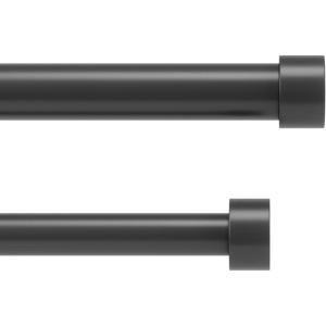 Umbra Cappa Double Curtain Rod, Includes 2 Matching Finials, Brackets & Hardware, 120 to 180-Inch, Black(Black)
