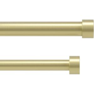 Umbra Cappa Double Curtain Rod, Includes 2 Matching Finials, Brackets & Hardware, 120 to 180-Inch, Black(Gold)