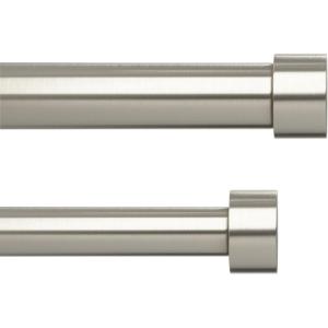 Umbra Cappa Double Curtain Rod, Includes 2 Matching Finials, Brackets & Hardware, 120 to 180-Inch, Black(Nickel)