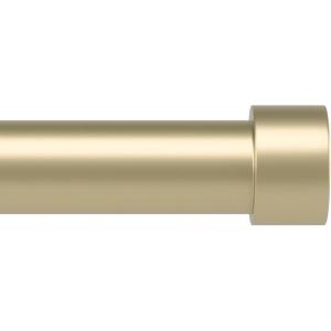 Umbra Cappa Modern 1″ Curtain Rod, Includes 2 Matching Finials, Brackets & Hardware, Brass(Gold)