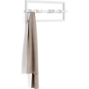 Umbra Cubiko Wall Mounted Modern, Sleek, Space-Saving Hanger with Retractable Hooks to Hang Coats, Scarves, Purses and More, 5, White(White)