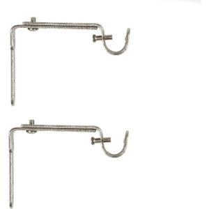Umbra Curtain Rod Bracket – Adjustable Wall Bracket for Drapery Rod, Set of 2, Black(Nickel)