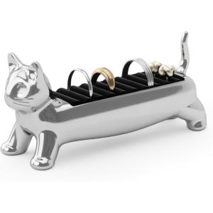 Umbra Dachsie Ring Holder – Gift for Weiner Dog Dachshund Doxie Lover – Jewelry Storage, Brass(Chrome)