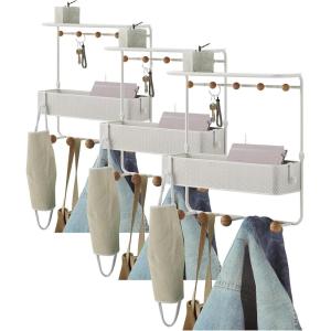 Umbra Estique Entryway Organizer, Great for Storing Keys, Small Accessories, Mail, Wallets and More, Small, White/Natural(White/Natural)