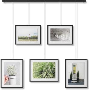 Umbra Exhibit Wall Frame with Metal Rod for Hanging-Rimless Design-Suitable for Living Room