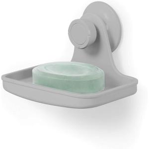 Umbra Flex Soap Dish with Patented Gel-Lock Technology Suction Cup, White(Grey)