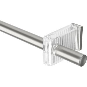 Umbra Flute Curtain Rod 1″ Diameter, Adjustable 42″–120″, Nickel – Modern Telescoping Window Rod Set with Decorative Wall Brackets & Easy Installation Hardware(Nickel)