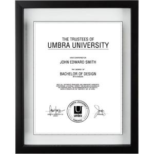 Umbra Frame for Displaying Documents, Diploma, Certificate, Photo or Artwork, 11 x 14 (floats 8-1/2 x 11), Black, 2 Count(13″ x 16″)