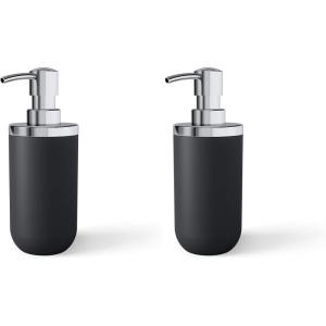 Umbra Junip Modern Resin Soap Pump, Chrome/Black (Pack of 2)