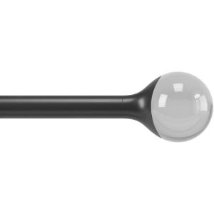 Umbra Orba Modern 1 Curtain Rod, Includes 2 Matching Finials, Brackets & Hardware, 36 to 72-Inch, Matte Black(Black)
