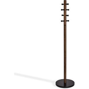 Umbra Pillar, Coat Rack, Black/Walnut(Black/Walnut)