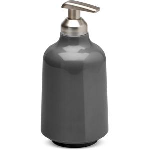 Umbra Step 13 oz (384 ml) Liquid Soap Pump Dispenser, Also Works with Hand Sanitizer, Easy to Refill, White(Charcoal)