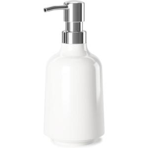 Umbra Step 13 oz (384 ml) Liquid Soap Pump Dispenser, Also Works with Hand Sanitizer, Easy to Refill, White(White)
