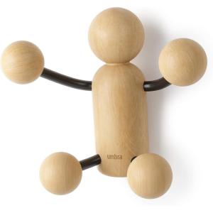 Umbra Woody Wall Hook,Black/Natural(Black/Natural)
