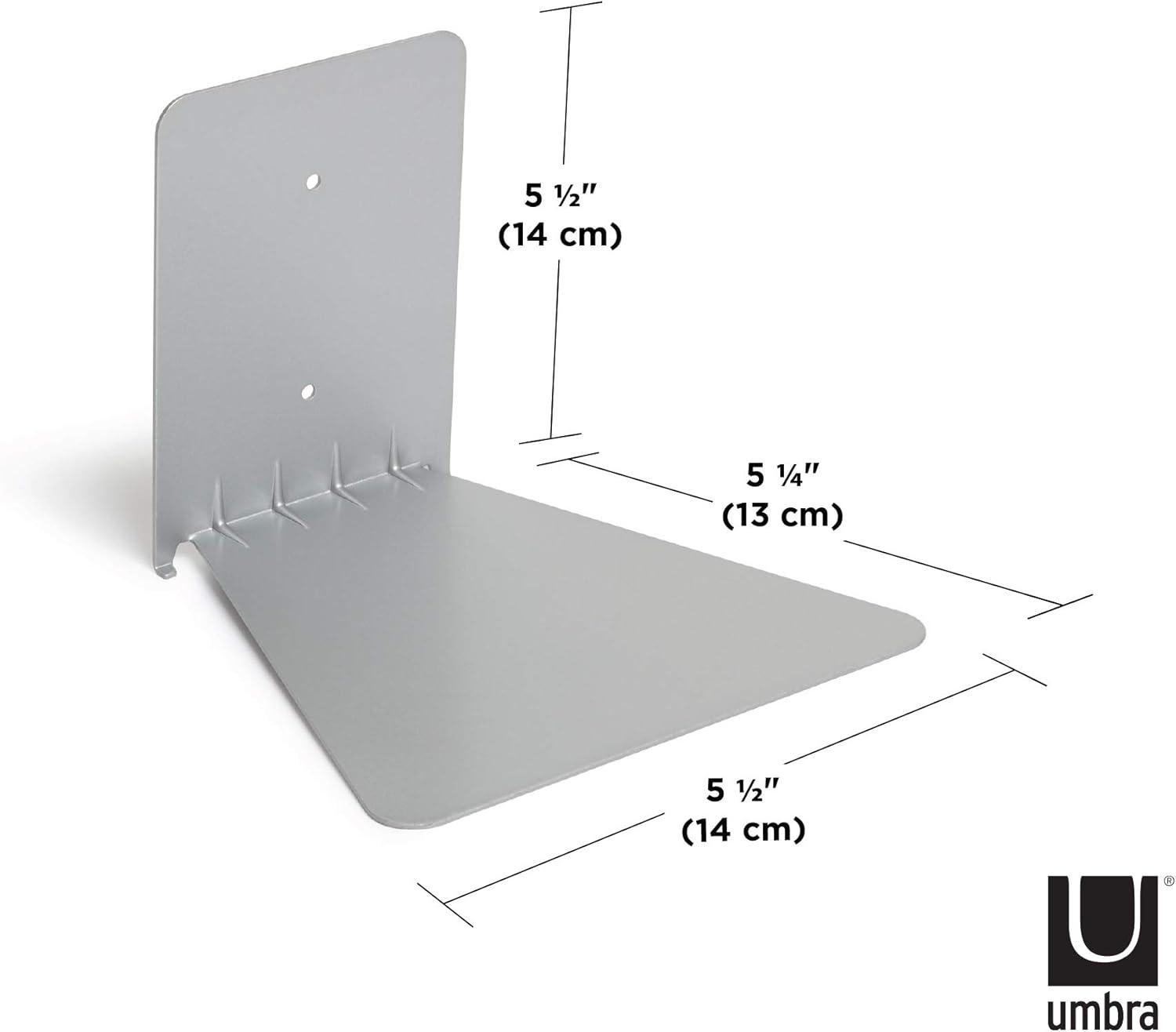 image:imageUUmbra Conceal Sturdy Metal Floating Bookshelf for Wall Set of 3 Large Silver 1005073560Silver