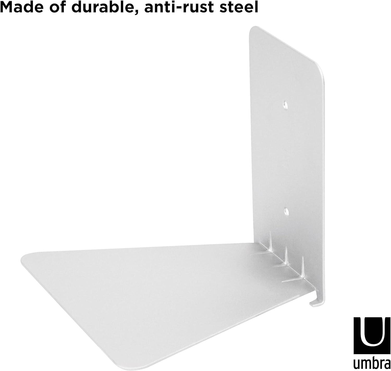 image:imageUUmbra Conceal Sturdy Metal Floating Bookshelf for Wall Set of 3 Large Silver 1005073560Silver