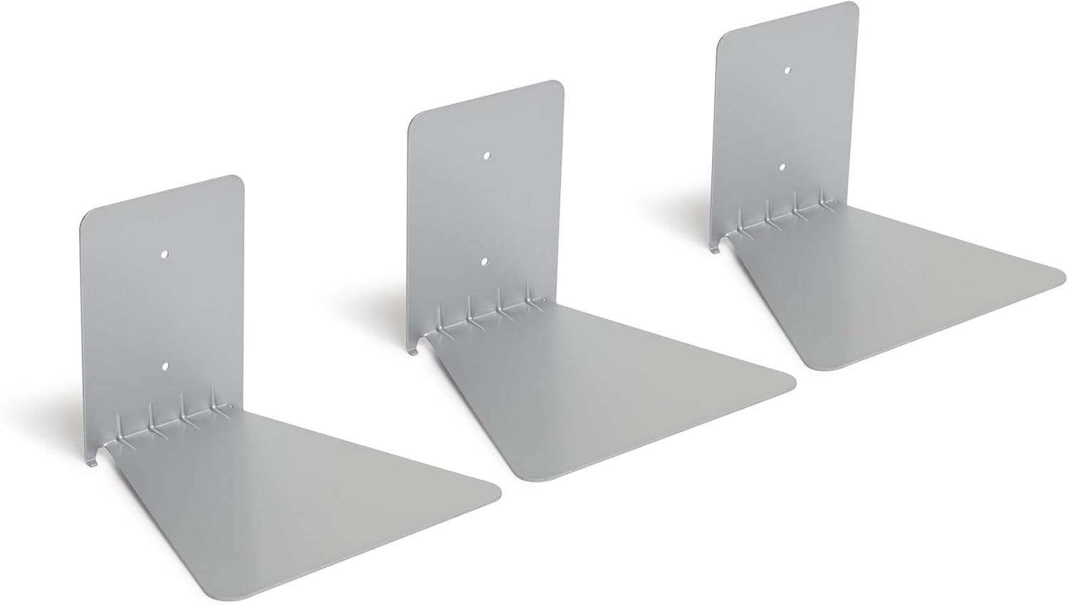 image:imageUUmbra Conceal Sturdy Metal Floating Bookshelf for Wall Set of 3 Large Silver 1005073560Silver
