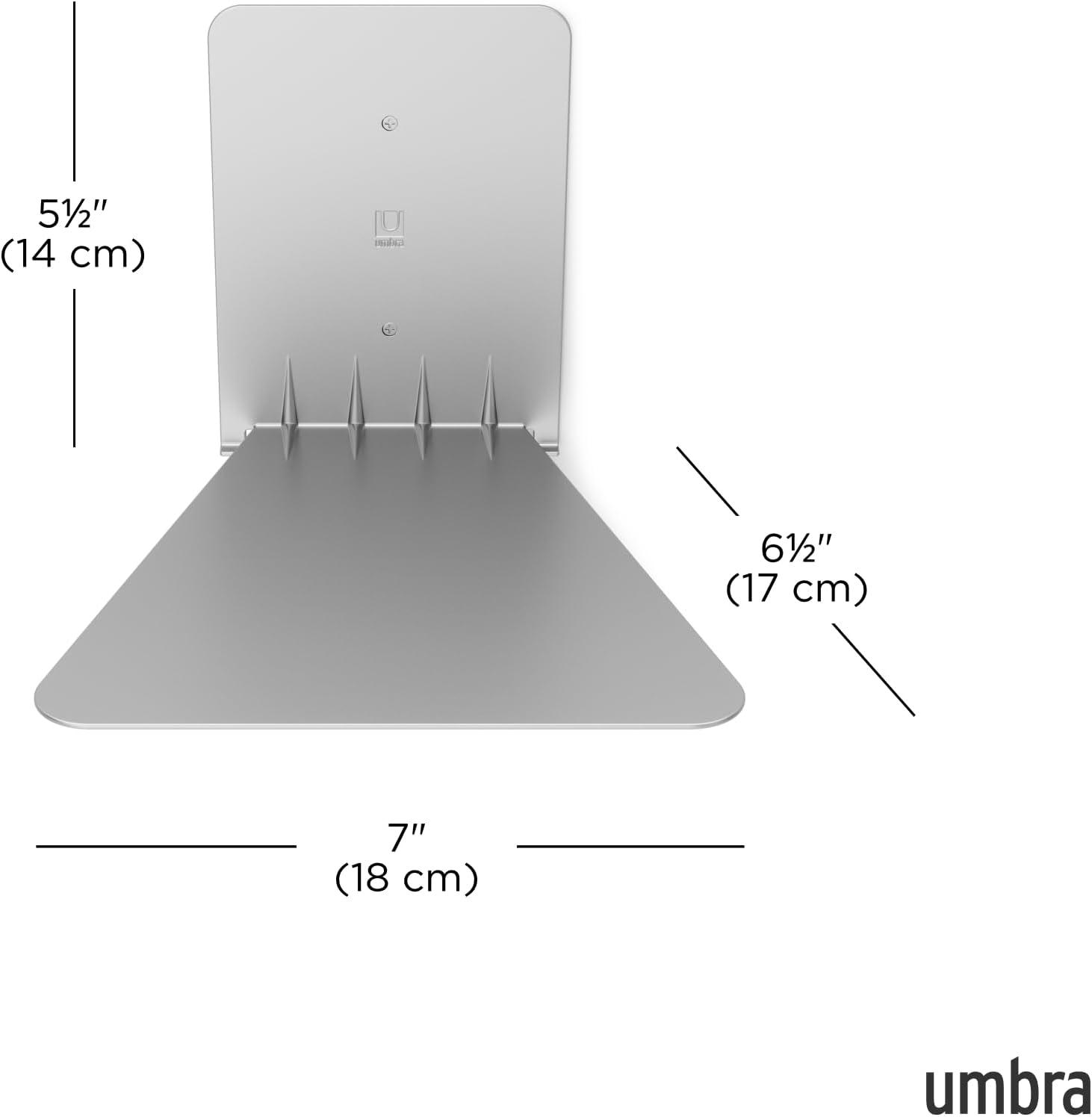 image:imageUUmbra Conceal Sturdy Metal Floating Bookshelf for Wall Set of 3 Large Silver 1005073560Silver