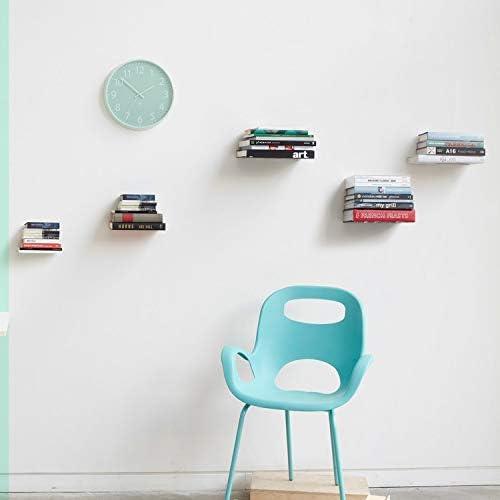 image:imageUUmbra Conceal Sturdy Metal Floating Bookshelf for Wall Set of 3 Large Silver 1005073560White