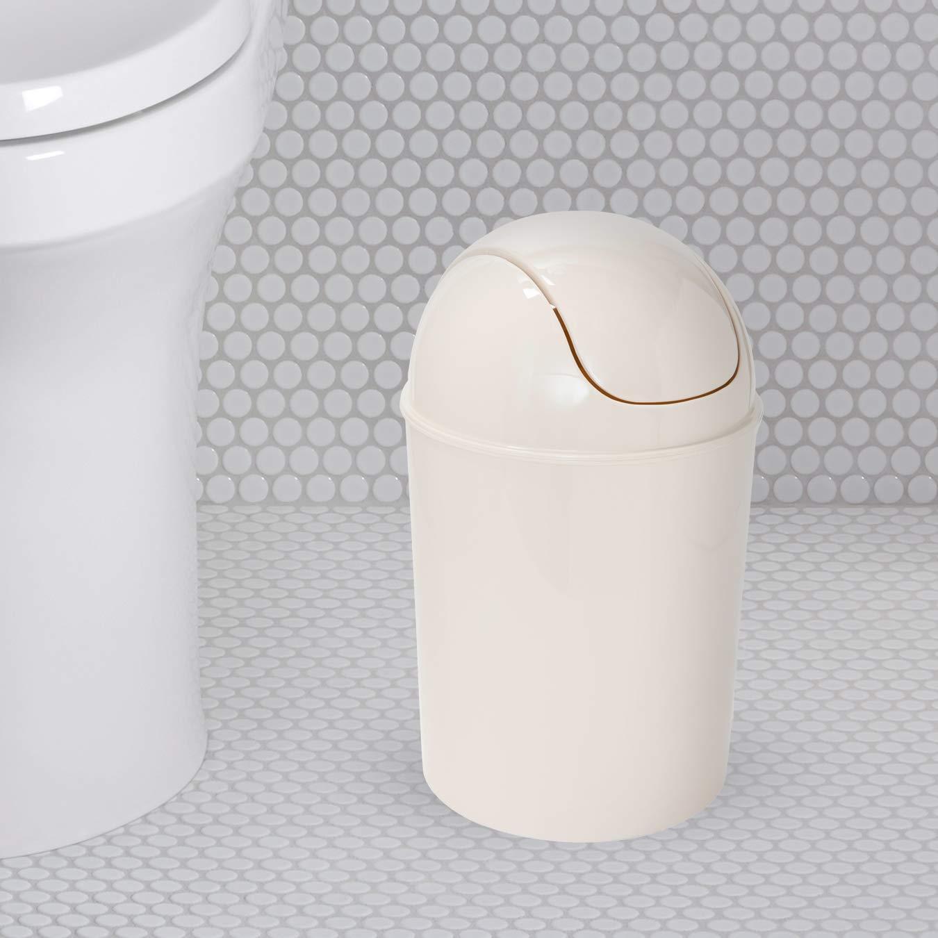 image:imageUmbra 125 Gallon Mini Waste Can with Removable SwingTop Lid Small Garbage Bin for Kitchen Bathroom Bedroom Office Compact Trash Can Fit Under Tables amp Counters LinenLinen