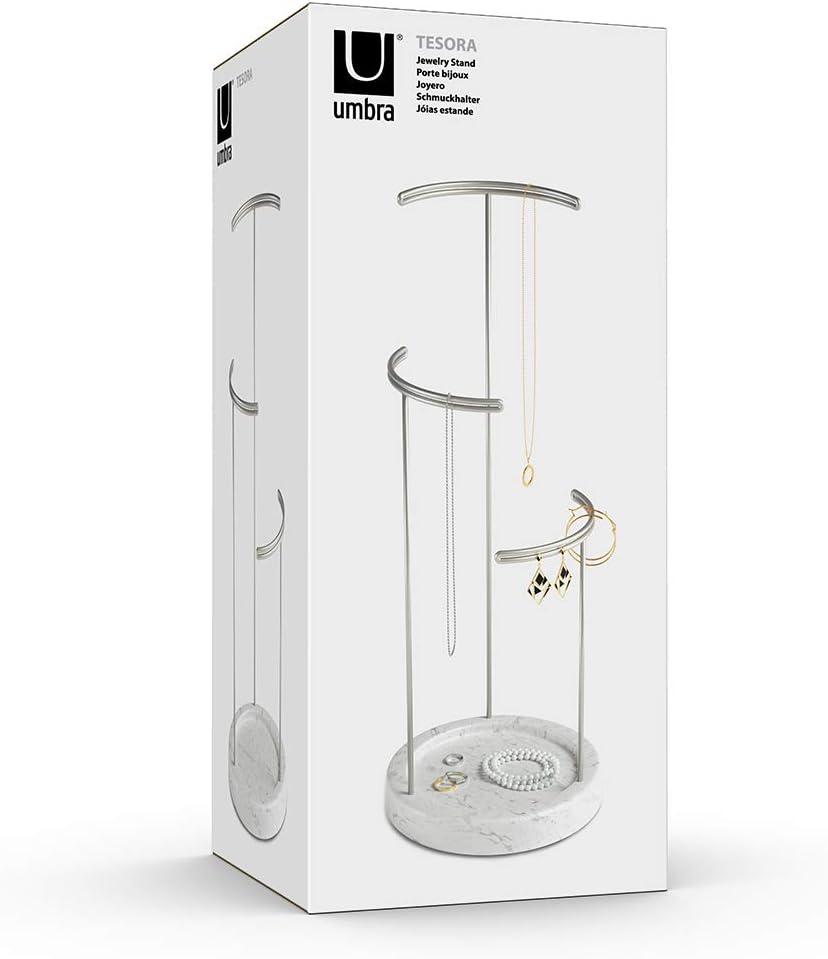 image:imageUmbra 299471491 Tesora 3Tier Jewelry Stand Earring Holder Accessory Organizer and Display WhiteNickelWhiteNickel