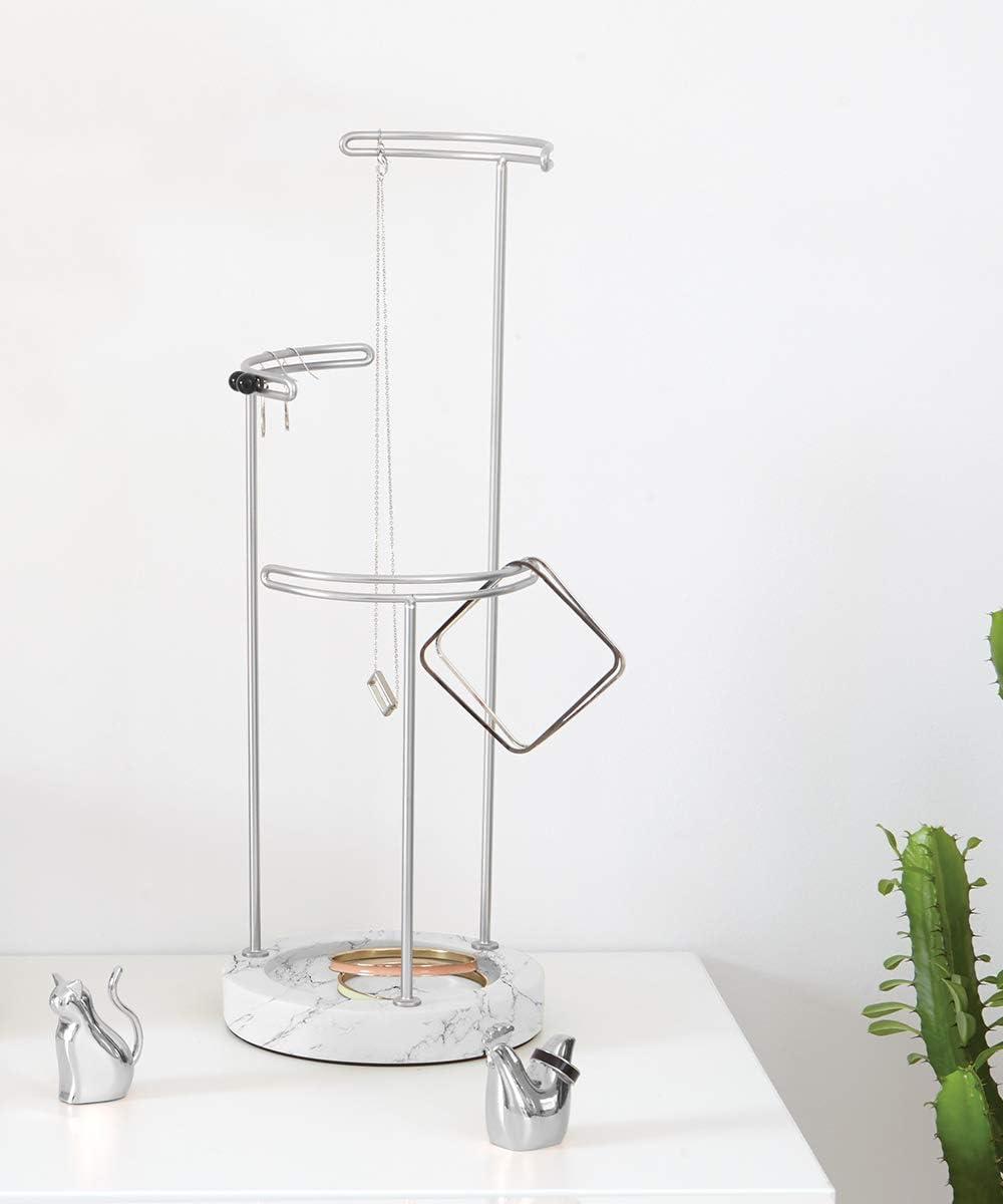 image:imageUmbra 299471491 Tesora 3Tier Jewelry Stand Earring Holder Accessory Organizer and Display WhiteNickelWhiteNickel