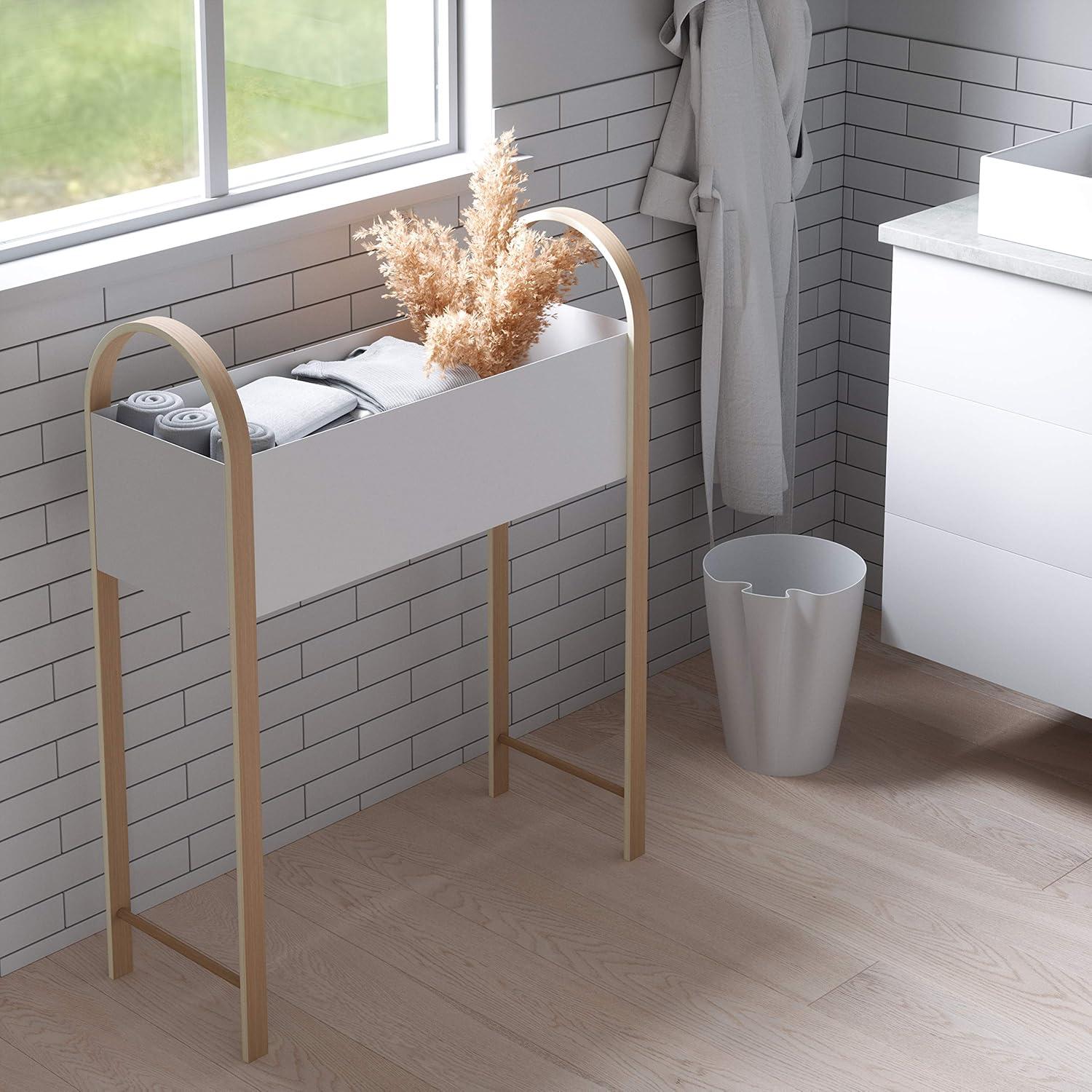 image:imageUmbra Bellwood Freestanding Planter Elevated Garden Bed Raised Storage Box WhiteNatural
