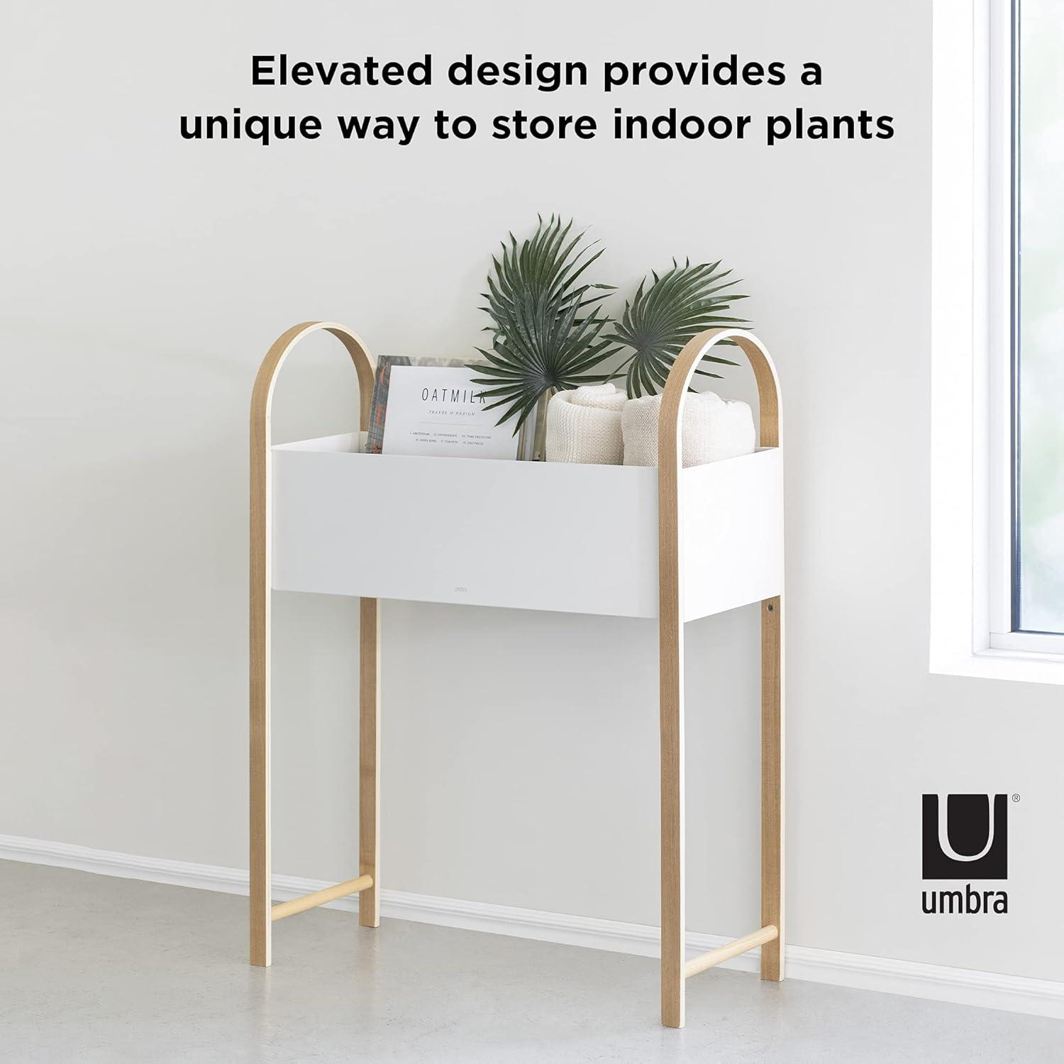 image:imageUmbra Bellwood Freestanding Planter Elevated Garden Bed Raised Storage Box WhiteNatural