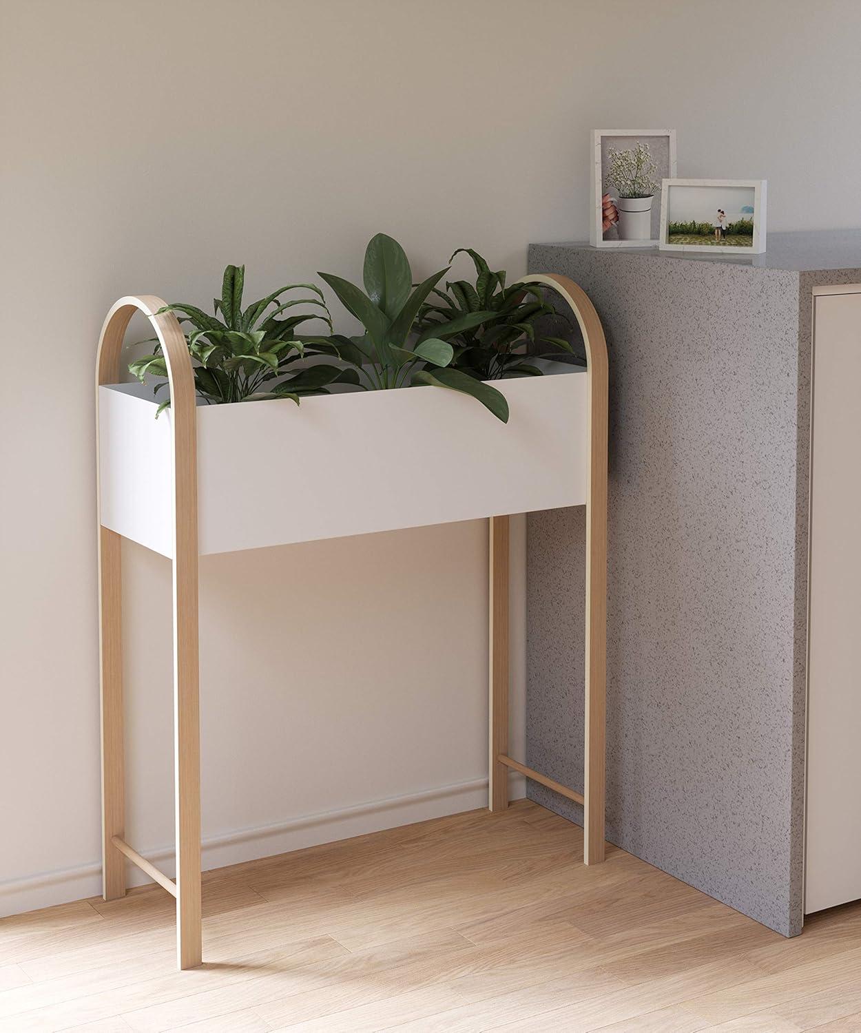 image:imageUmbra Bellwood Freestanding Planter Elevated Garden Bed Raised Storage Box WhiteNatural