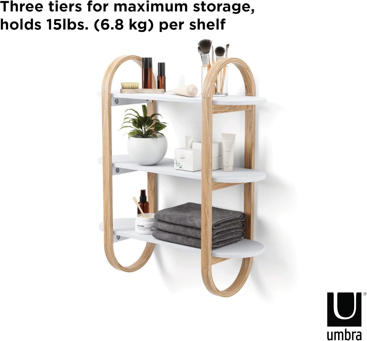 image:imageUmbra Bellwood OverTheToilet Shelf for Bathroom or Powder Room WhiteNaturalWhiteNatural