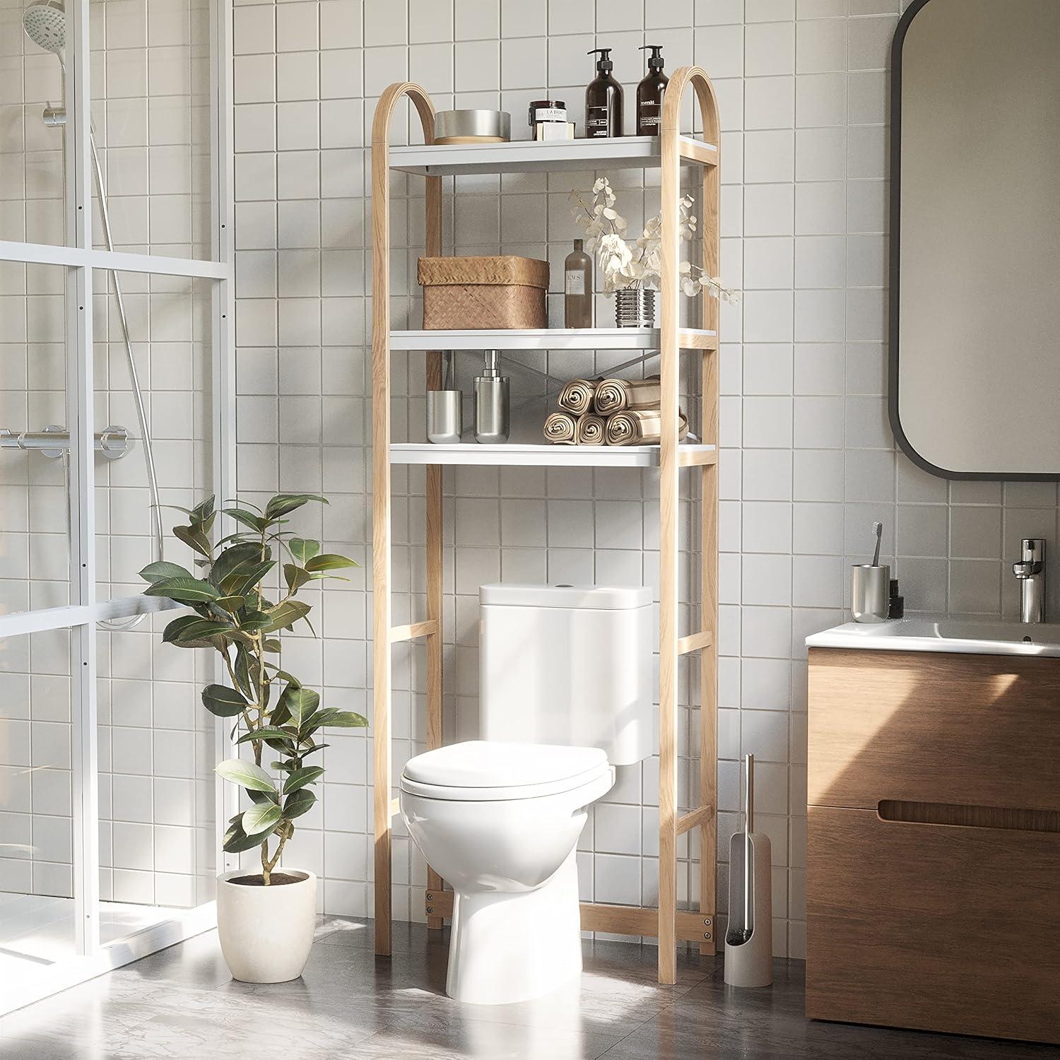 image:imageUmbra Bellwood OverTheToilet Shelf for Bathroom or Powder Room WhiteNaturalWhiteNatural