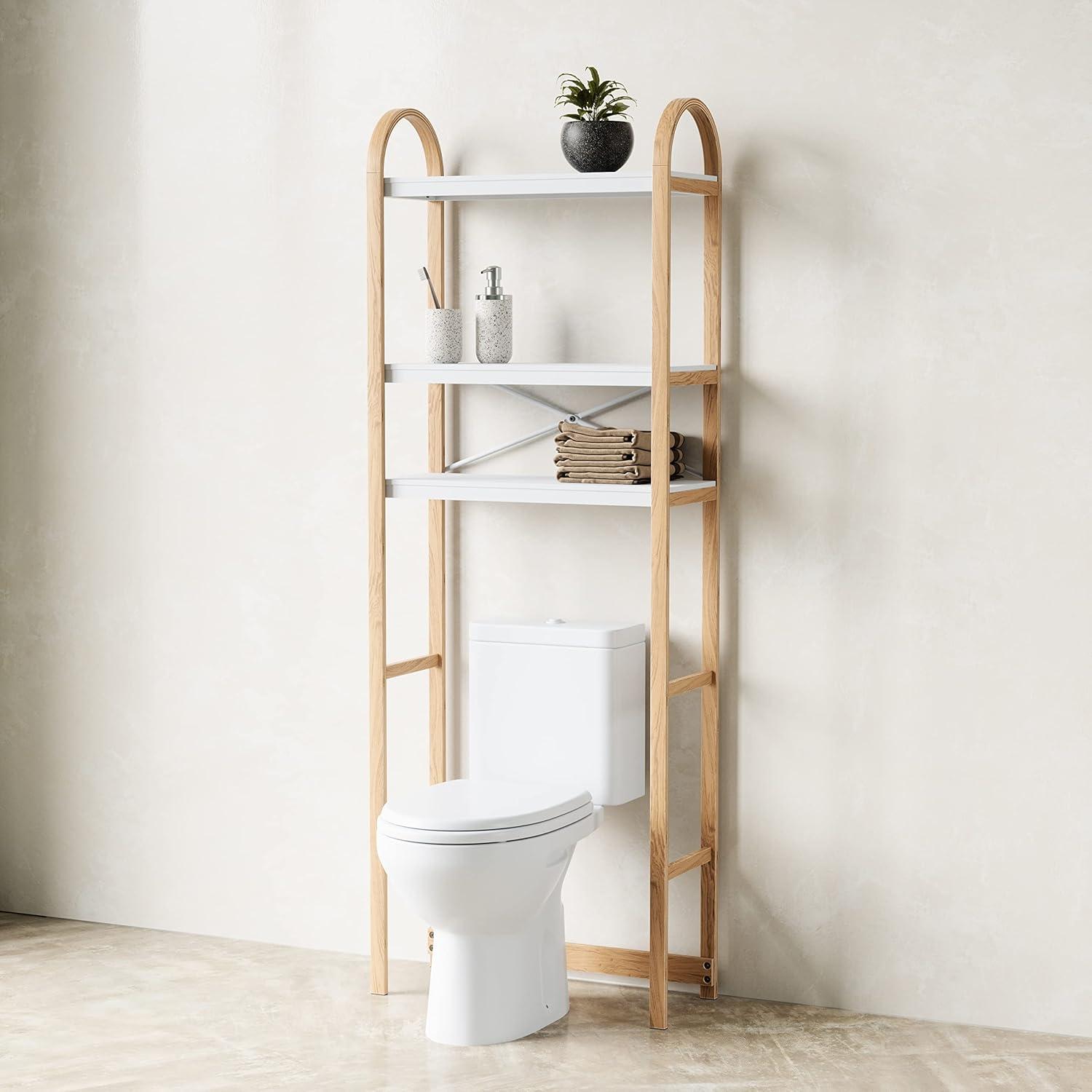 image:imageUmbra Bellwood OverTheToilet Shelf for Bathroom or Powder Room WhiteNaturalWhiteNatural