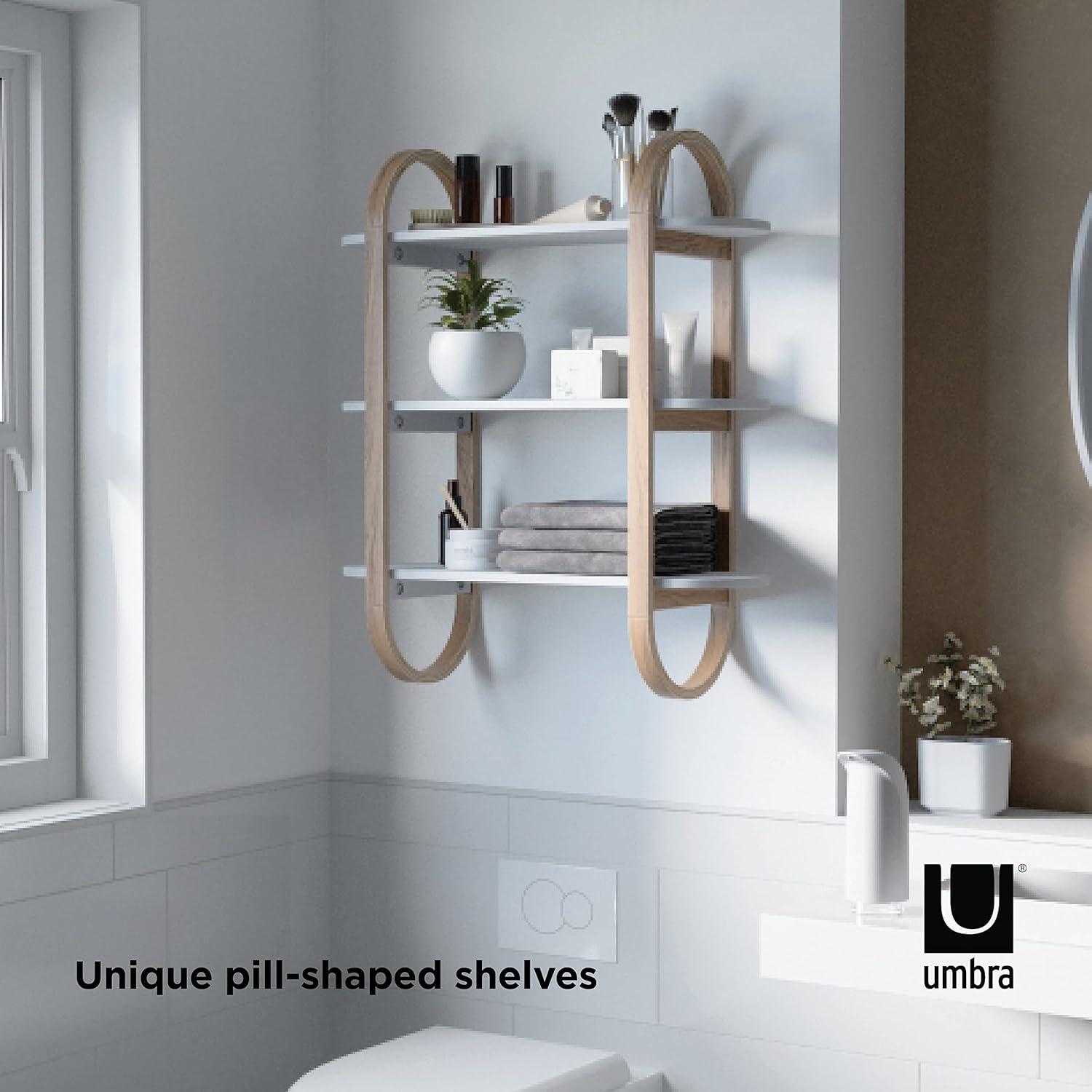 image:imageUmbra Bellwood OverTheToilet Shelf for Bathroom or Powder Room WhiteNaturalWhiteNatural