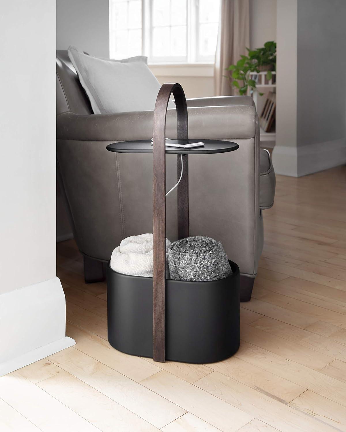 image:imageUmbra Bellwood Side Table with Storage and Cable Management WhiteBlackWalnut