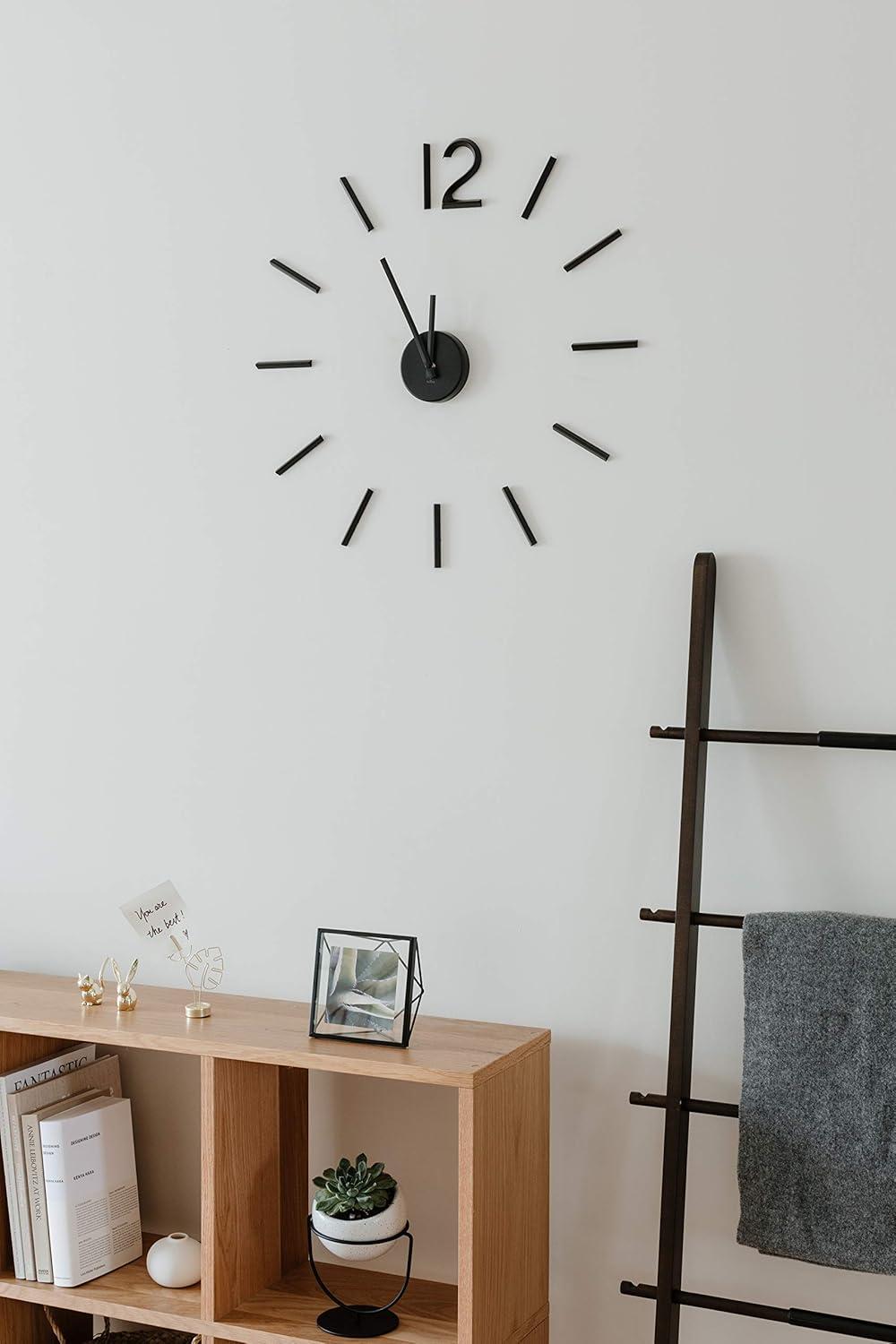 image:imageUmbra Blink Modern DIY 3D Wall Clock Easy to Paste Wall Sticker Numbers Frameless Large Decorative Wall Clock Simple Indicators Minimalist BlackBlack