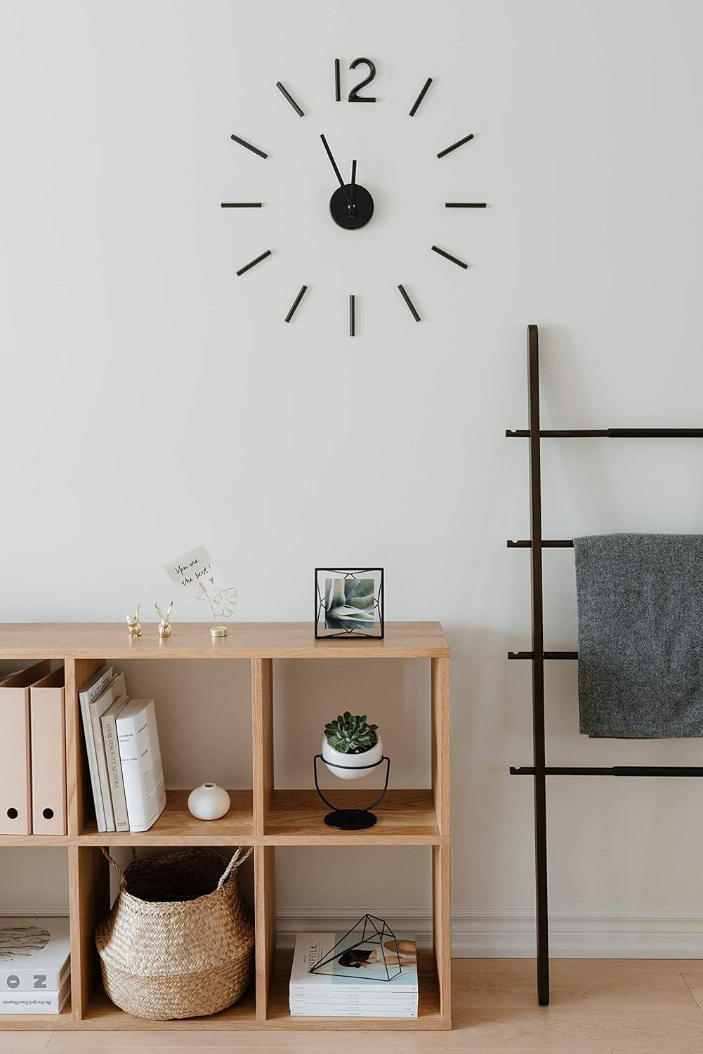 image:imageUmbra Blink Modern DIY 3D Wall Clock Easy to Paste Wall Sticker Numbers Frameless Large Decorative Wall Clock Simple Indicators Minimalist BlackBlack
