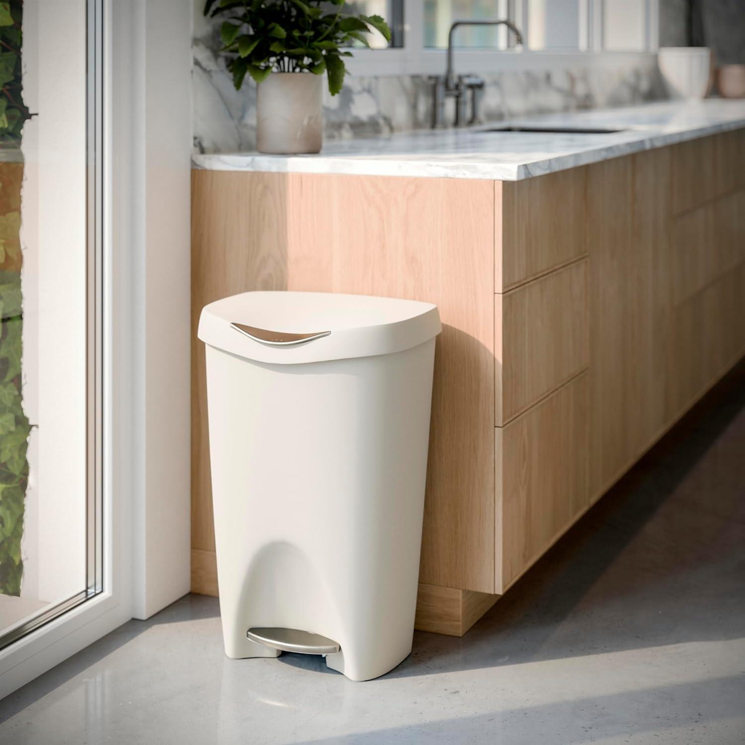 image:imageUmbra Brim Kitchen Trash Can 13 Gallon 50L Waste Bin with Lid Sand